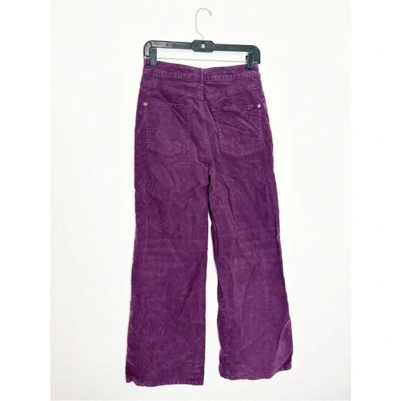 Anthropologie Pilcro The Annie Corduroy Wide Leg Jeans Size 27 Purple Classic - Picture 4 of 4